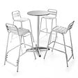 OVIALA - Table de jardin haute en aluminium et 4 chaises hautes - Brixton - vignette