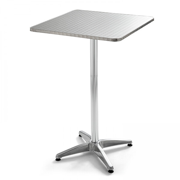 OVIALA - Table de jardin mange-debout et 4 chaises aluminium gris - Brixton - large