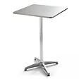 OVIALA - Table de jardin mange-debout et 4 chaises aluminium gris - Brixton - vignette