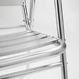 OVIALA - Table de jardin ronde et 4 chaises aluminium gris - Brixton - vignette
