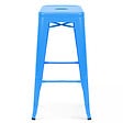 OVIALA - Lot de 4 tabourets de bar en acier bleu mat - Indus - vignette