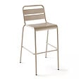 OVIALA - Chaise haute de jardin en métal taupe  - Palavas - vignette