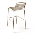 OVIALA - Chaise haute de jardin en métal taupe  - Palavas - vignette