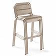 OVIALA - Chaise haute de jardin en métal taupe  - Palavas - vignette
