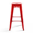 OVIALA - Lot de 4 tabourets de bar en acier rouge brillant - Indus - vignette