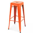 OVIALA - Lot de 4 tabourets de bar en acier orange mat - Indus - vignette