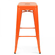OVIALA - Lot de 4 tabourets de bar en acier orange mat - Indus - vignette