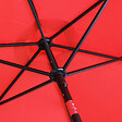 OVIALA - Parasol droit 3m inclinable à manivelle en aluminium rouge - Matera - vignette