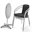 OVIALA - Table et 2 fauteuils de jardin en aluminium noir - Brixton - vignette