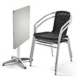 OVIALA - Ensemble table de jardin bistrot inclinable et 2 chaises aluminium - Brixton - vignette