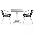 OVIALA - Ensemble table de jardin bistrot inclinable et 2 chaises aluminium - Brixton - vignette