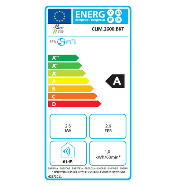 CONFORT LINE - climatiseur mobile 2600w 26m2 avec kit fenêtre - clim.2600bkt - large