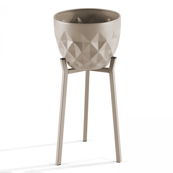 OVIALA - Lot de 2 caches pots en métal Taupe - Palavas - large