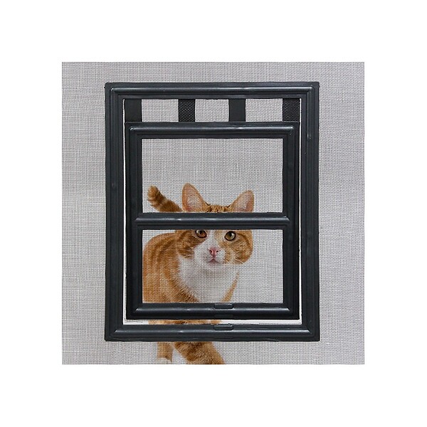 VOLET-MOUSTIQUAIRE - Chatière de moustiquaire de Porte ou Baie Vitrée H25 cm x L20 cm Noir - large