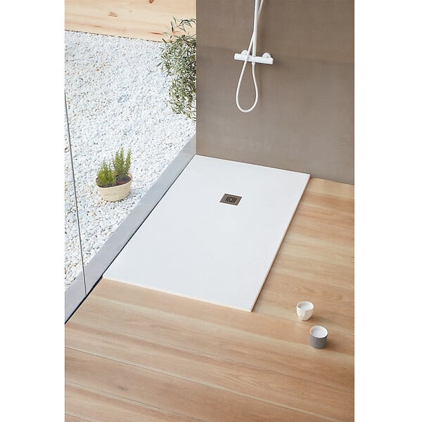 SANYCCES - Receveur de douche 80 x 110 cm extra plat LOGIC surface ardoisée rectangulaire blanc - large