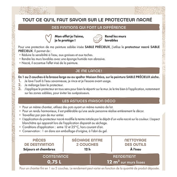 MAISON DECO - Maison deco - sable precieux protect nacre 0l75 - large