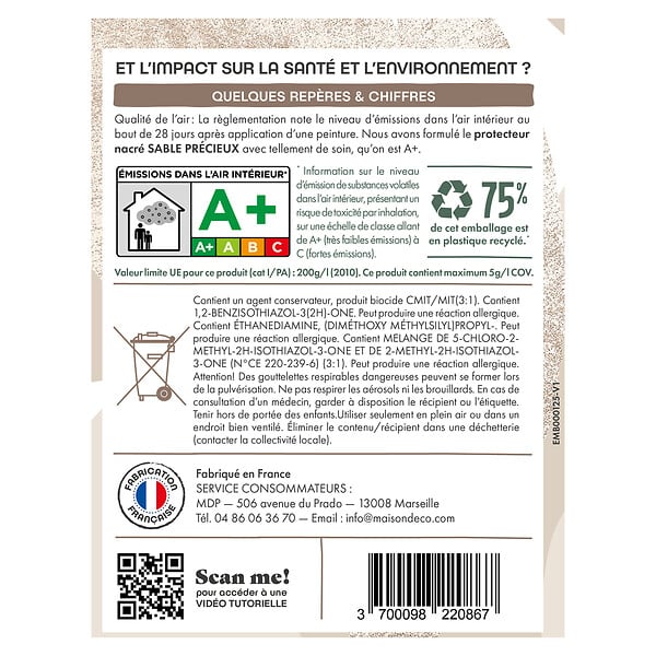 MAISON DECO - Maison deco - sable precieux protect nacre 0l75 - large