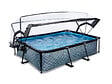 EXIT TOYS - Piscine tubulaire Stone rectangulaire 2,20 x 1,50 x 0,65 m avec dôme - Exit Toys - vignette