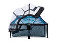 EXIT TOYS - Piscine tubulaire Stone rectangulaire 2,20 x 1,50 x 0,65 m avec dôme - Exit Toys - vignette
