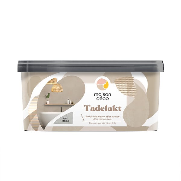 MAISON DECO - Enduit décoratif Tadelakt - Gris marbre - Multi-support - 5L - large