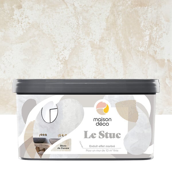 MAISON DECO - Enduit - Blanc de Carrare - Effet marbre - 5kg - 10m² - large