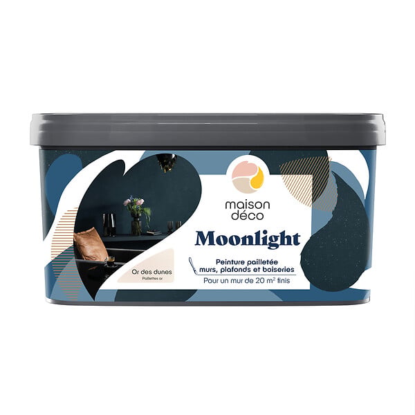 MAISON DECO - Peinture Murs boiseries et radiateurs Moonlight - Or Dunes -2L - large
