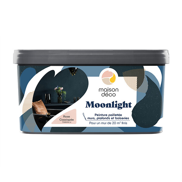MAISON DECO - Peinture Murs boiseries et radiateurs Moonlight - Rose Cassiopée - 2L - large