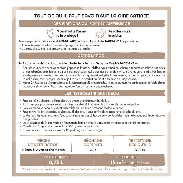 MAISON DECO - Maison deco - tadelakt cire satinee 0l75 - large