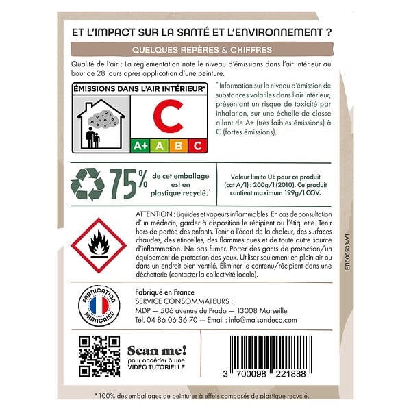 MAISON DECO - Maison deco - tadelakt cire satinee 0l75 - large