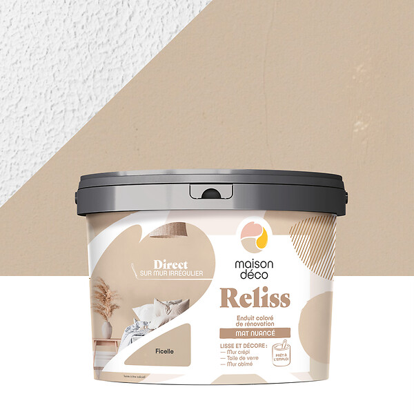 MAISON DECO - Enduit coloré Reliss - Ficelle - Mat nuancé - 15kg - large