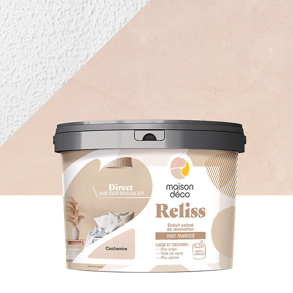 MAISON DECO - Enduit coloré Reliss - Cachemire - Mat nuancé - 15kg - large