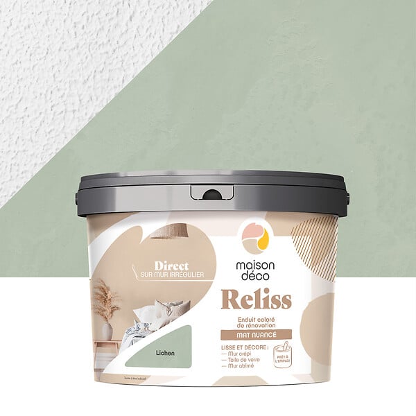 MAISON DECO - Enduit coloré Reliss - Lichen - Mat nuancé - 15kg - large