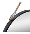 ATMOSPHERA - Miroir Rond en métal  Noir avec corde D 55 cm - vignette