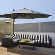 OUTSUNNY - Parasol déporté octogonal inclinable rotatif 360° manivelle piètement acier mât alu. dim. Ø 2,95 x 2,5H m polyester haute densité gris - vignette