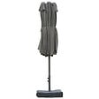 OUTSUNNY - Parasol de jardin XXL dim. 4,6L x 2,7l x 2,4H m ouverture fermeture manivelle pied & contrepoids inclus acier polyester haute densité gris - vignette