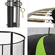 KANGUI - Trampoline Ø 300cm + filet de sécurité + échelle + kit ancrage - PUNCHI 300 Vert - vignette