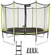 KANGUI - Trampoline jardin Ø 360 cm + échelle + kit d'ancrage - JUMPI 360 - Noir/Vert - vignette