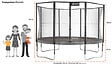 KANGUI - Trampoline Ø 430cm + filet de sécurité + échelle + bâche - PUNCHI 430 Vert - vignette