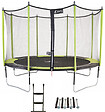 KANGUI - Trampoline Ø 430 cm + filet + échelle + kit d'ancrage - JUMPI 430 - Noir/Vert - vignette