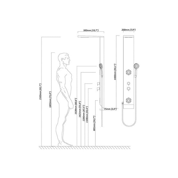 DISTRIBAIN - Colonne de douche hydromassante GS012 - large