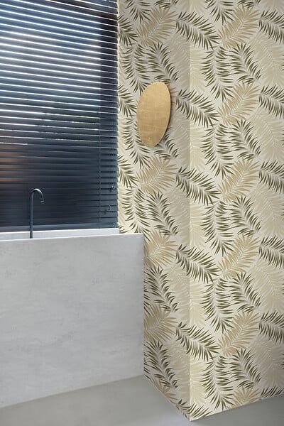 GRANDECO - Papier vinyle motif orleans kaki - large