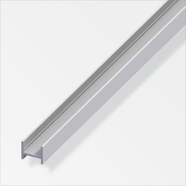 ALFER - Profilé en H 14x16,5x1,5mm alu argent 1m - large