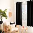 C MA DECO - Rideau occultant 8 oeillets 140x180cm noir - vignette