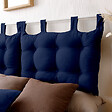 C MA DECO - Tête de lit 70x45cm avec pattes boutonnées coloris bleu marine - vignette