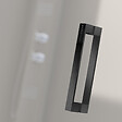 KASSANDRA - Paroi de douche 2 verres fixes + 2 portes coulissantes GLASÉ profil noir mat 180 cm - vignette