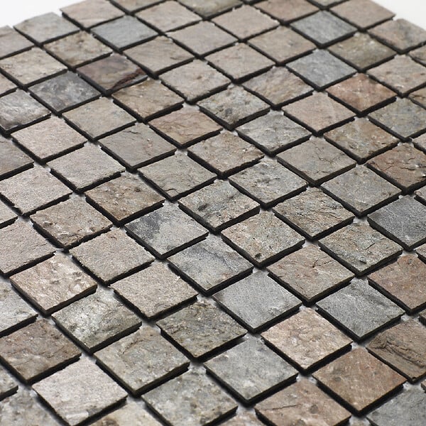 U-TILE - Mosaïque en pierre naturelle 100 x 50 cm - carreau 2,5 x 2,5 cm cuivre - large