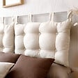 C MA DECO - Tête de lit 70x45cm avec pattes boutonnées coloris écru - vignette