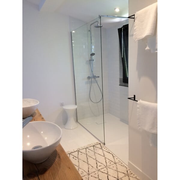 STANO - Receveur de douche 80 x 160 cm extra plat blanc PIATTO en SoliCast® surface ardoisée - large
