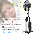 HOMCOM - HOMCOM Ventilateur brumisateur sur roulettes - oscillant silencieux 90 W avec télécommande - minuterie 3 modes 3 vitesses Ø 44,5 x 135H cm gris noir - vignette