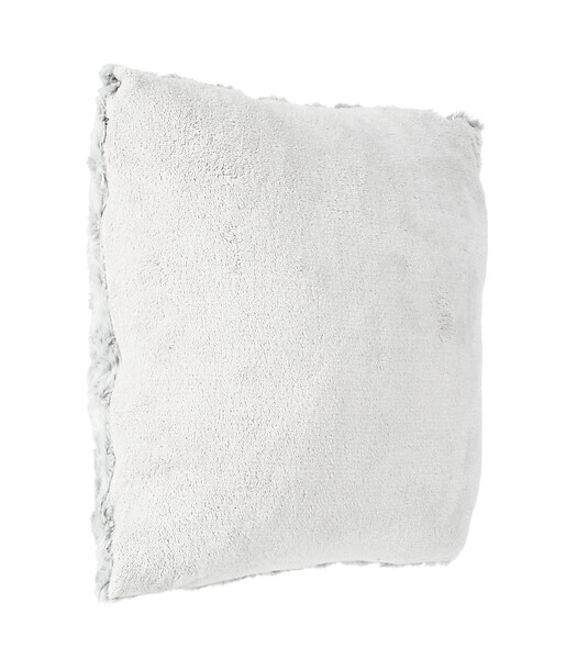 ATMOSPHERA - Coussin déhoussable en Fourrure Bouclée Gris clair  45 x 45 cm - large
